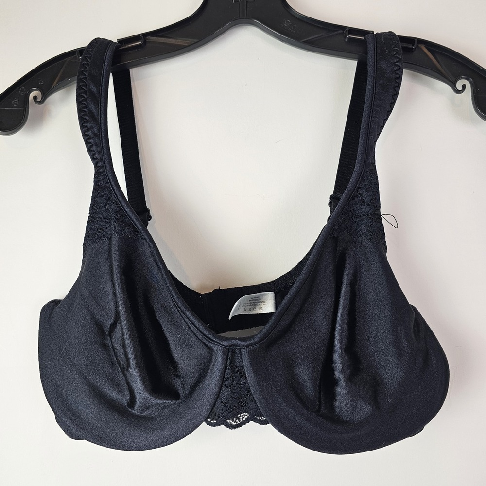 Ellen Tracy Black Underwire Lightly Lined Full‎ Coverage Bra 36D Style 59426
